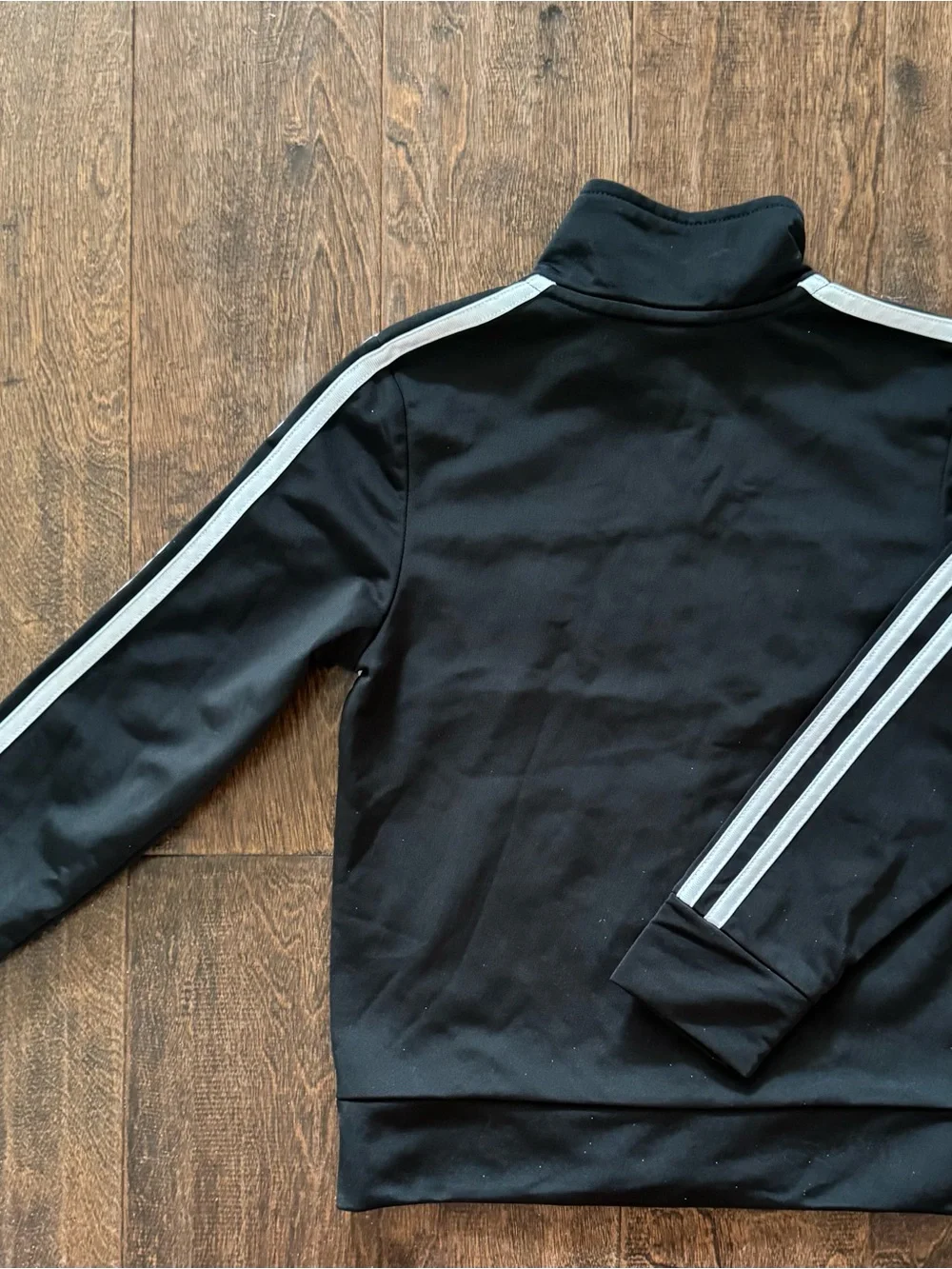 adidas Black Track Jacket with White Logo Stripe